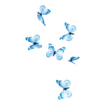 Schmetterlinge mit Clip, 6Stck./Box, Größe:  Farbe: blau