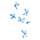 Schmetterlinge mit Clip 6Stck./Box, Flügel aus Papier, Körper aus Styropor     Groesse: 11cm - Farbe: blau