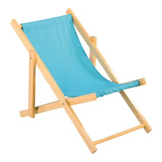 Chaise longue bois avec coton     Taille: 26x18cm    Color: bleu
