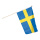 Fahne am Holzstiel Kunstseide Abmessung: 30x45cm Farbe: Schweden
