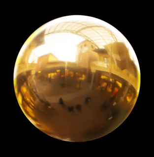 Gigantkugel aufblasbar, Ø100cm, inflatable balloon, double layer, gold mirror, with 3 hanging points   XL Weihnachtsdeko --> Weihnachten