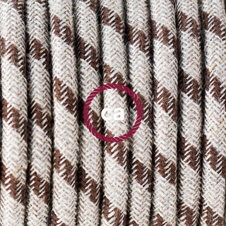SnakeBis Leuchten-Zuleitung mit Textilkabel Stripes Bark RD53, Kabellaenge: 1,8m