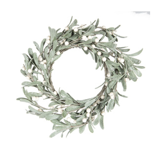 Mistletoe wreath  - Material:  - Color: green/silver - Size: Ø46cm
