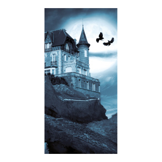 Banner "Scary castle" paper - Material:  - Color: grey/white - Size: 180x90cm