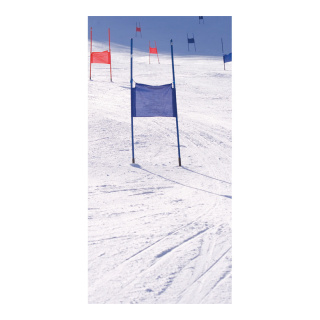 Motif imprimé "Slalom" tissu  Color: blanc/coloré Size: 180x90cm