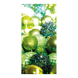 Banner "Sequin baubels"  - Material: made of fabric - Color: green - Size: 180x90cm