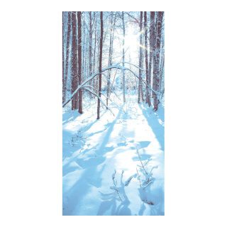 Banner "Sunny winter forest" fabric - Material:  - Color: white/brown - Size: 180x90cm