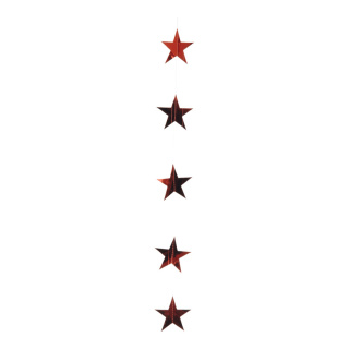 Foil star chain 12-fold - Material: metal foil - Color: red - Size: ca. Ø 9cm X 200cm