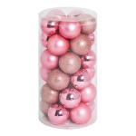 30 Boules de Noël rose en plastique sous blister 12x...