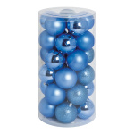 30 Christmas balls blue 12x shiny 12x matt - Material: 6x...