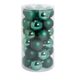 30 Christmas balls dark green 12x shiny 12x matt -...