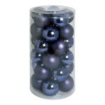 30 Christmas balls violet 12x shiny 12x matt - Material:...