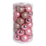 30 Christmas balls pink 12x shiny 12x matt - Material: 6x...
