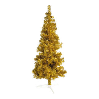 Tinselbaum »Deluxe«, 336 Tips, Kunststoffständer, Metallfolie, schwer entflammbar nach M1, Ø100cm, Größe:150cm,  Farbe: gold