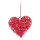 Coeur tressé bois de saule, avec suspension     Taille: 30x30cm    Color: rouge