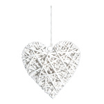 Wicker heart with hanger     Size: 30x30cm    Color: white