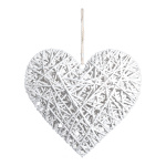 Wicker heart with hanger - Material:  - Color: white -...