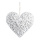Wicker heart with hanger - Material:  - Color: white - Size: 60x60cm