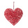 Coeur tressé bois de saule avec suspension Color: rouge Size: 80x80cm
