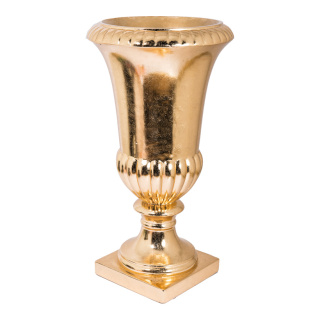 Fiberglas-Vase, glänzend, Größe: H=92cm Farbe: Gold   Info: SCHWER ENTFLAMMBAR