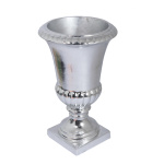 Fiberglas-Vase, glänzend, Größe: H=62cm Farbe: Silber