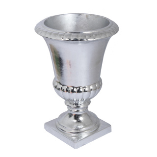 Vase en fibre de verre brillant  Color: argent Size: H: 39cm