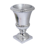 Fiberglas-Vase glänzend Größe:H: 39cm,  Farbe: Silber