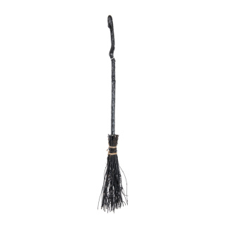 Witches broom out of wood - Material: painted & glittered - Color: black - Size: 90cm