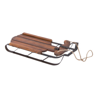 Wooden sleigh metal frame - Material: vintage design - Color: brown - Size: 45cm