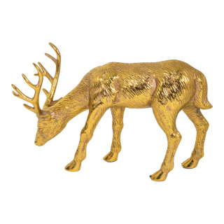 Reindeer head down - Material:  - Color: gold - Size: 27x16cm