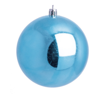 Weihnachtskugel, hellblau glänzend      Groesse:Ø 10cm