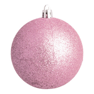 Christmas balls antique pink glitter 12 pcs./blister - Material:  - Color:  - Size: Ø 6cm