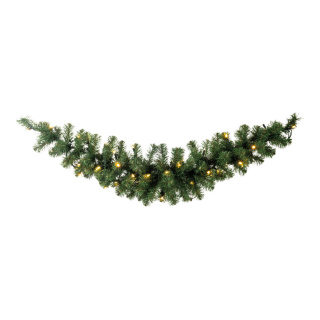 Noble fir swag with 50 LEDs - Material: IP44 for outside use - Color: green/warm white - Size: 100cm X Ø30cm