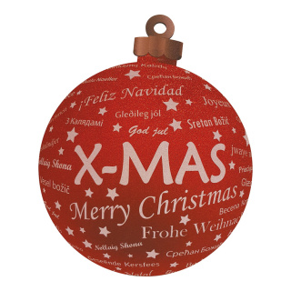 Christmas ball display both-sided printing - Material: with hanger - Color: red/white - Size: Ø20cm