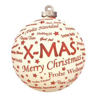 Display boules de Noël imprimé des 2 côtés avec accrochage Color: blanc/rouge Size: Ø50cm