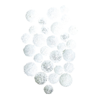 Mini snowballs 28-fold made of styrofoam - Material:  - Color: white - Size: Ø 3-4cm