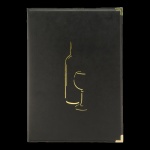 Classic Lederoptik A4 Weinkarte, schwarz,  inkl. 1...