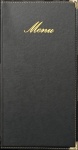 Classic Lederoptik A45 Speisekarte, schwarz, inkl. 1 doppelte Einlage (für 4 Seiten A45)