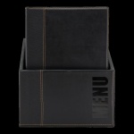 Trendy Lederoptik A4 Speisekarte, schwarz (x20) plus Box,...