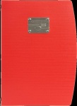 RIO Speisekarte mit Metallplatte "GABEL, MESSER, LÖFFEL", rot, inkl. 1 doppelte Einlage pro Karte (für 4 Seiten A4)
 Farbe: Schwarz