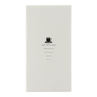 Speisekarte Design Range "Weiß mit Getränken" in A45, inkl. 1 doppelte Einlage pro Karte (für 4 Seiten A45)