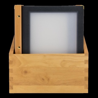 Wood-Range A4 Speisekarte, schwarz (x20) inkl. Box, inkl. 2 doppelten Einlagen für Menüs (für 4 Seiten A4)
