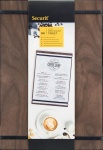 Speisekarte "Walnus" mit zwei Gummibändern, um eine Speisekartenseite oder Informationen darzustellen