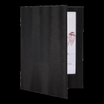 LED Speisekarte, schwarz, beleuchtete wiederaufladbare Karte in Lederoptik für 2 Seiten A4 Papier oder Folie (A4)