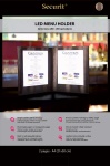 LED Speisekarte, braun, beleuchtete wiederaufladbare Karte in Lederoptik für 2 Seiten A4 Papier oder Folie (A4)