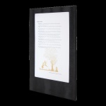LED Speisekarte, schwarz,  beleuchtete wiederaufladbare Karte in Lederoptik für 2 Seiten A4 Papier oder Folie (A4)