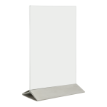 Transparenter Kartenhalter A5 Vertikal Aufsteller mit Edelstahlfuß