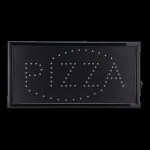 LED PIZZA Reklame - Rot & Blau aufleuchtend - 220v AC Adapterr + 130cm Kabel Farbe: Schwarz