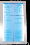 LED  Informations Display - bunte LED-Beleuchtung, Stahl inkl. Fernbedienung - für 6 x A4 Seiten (exkl. Pfosten und Fuß)
