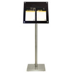 LED Informations Display - schwraz aus Acryl - Tisch oder Wandmontage inkl.  -  Für 2x A4 Seiten und eigenes Logo